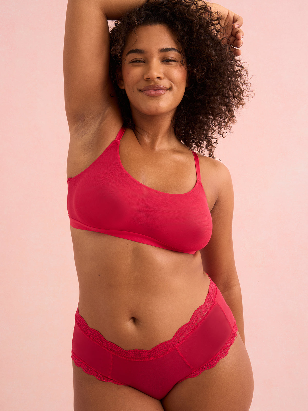 Mesh High Rise Knicker - Cherry Red Wholegood Inter-United Ltd