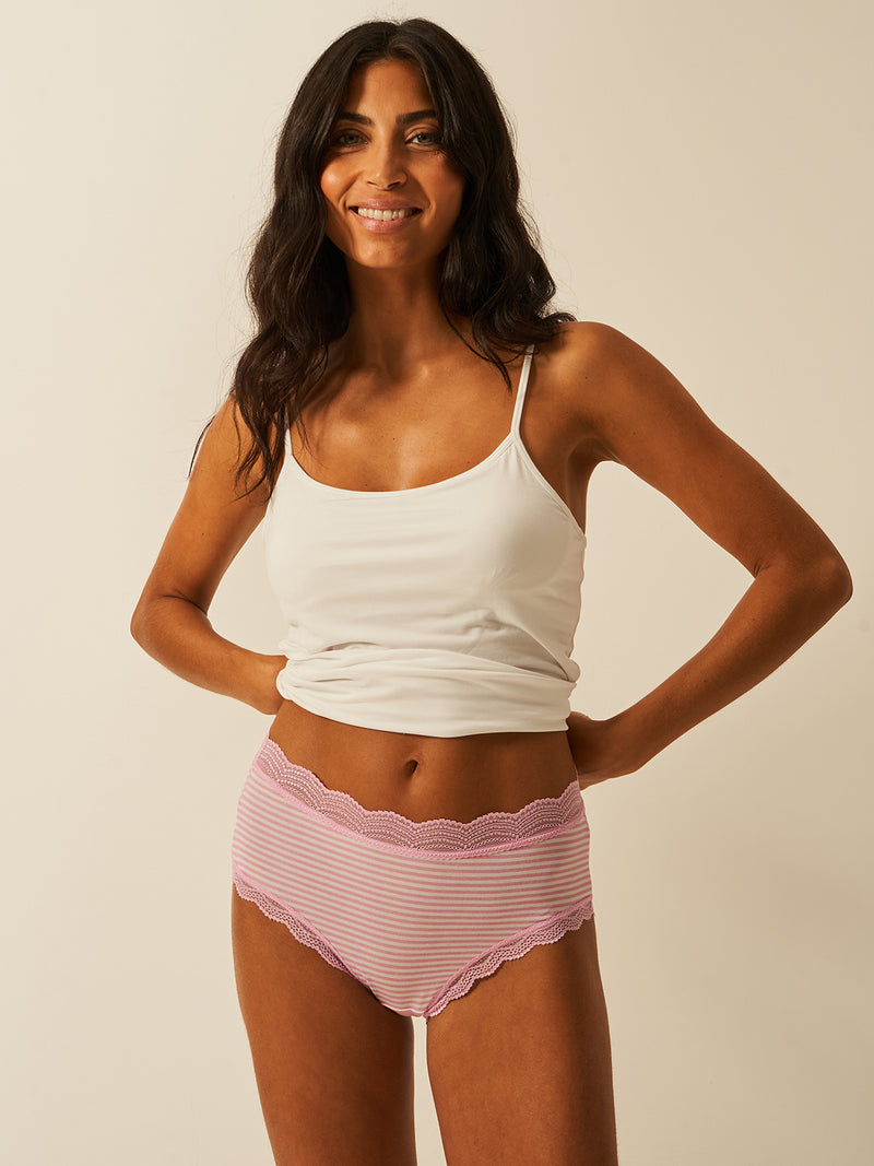 High Rise Knicker Four Pack - Spots & Stripes Stripe & Stare