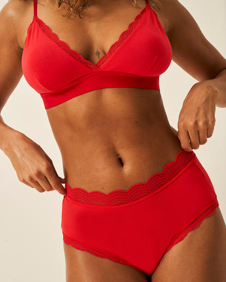 High Rise Knicker - Red Charming Garment Enterprises Co