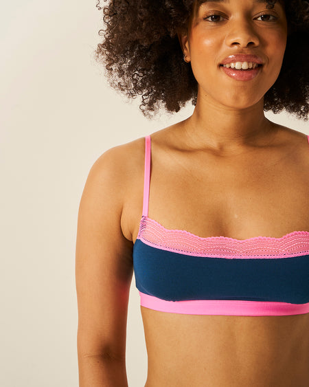 Lace Square Bra - Midnight Neon Pink Wholegood Inter-United Ltd