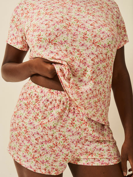 T-shirt & Short Pyjama Set - Antique Floral Charming Garment Enterprises Co