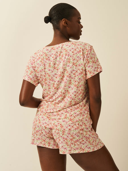 T-shirt & Short Pyjama Set - Antique Floral Charming Garment Enterprises Co