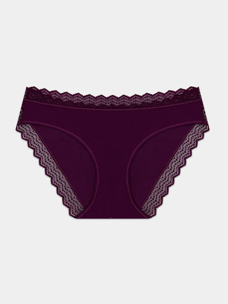 ZigZag Lace Original Knicker - Black Cherry Hop Lun Limited