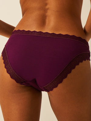 ZigZag Lace Original Knicker - Black Cherry