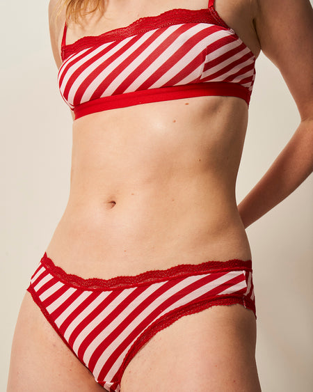Lace Square Bra - Candy Cane Stripe Charming Garment Enterprises Co