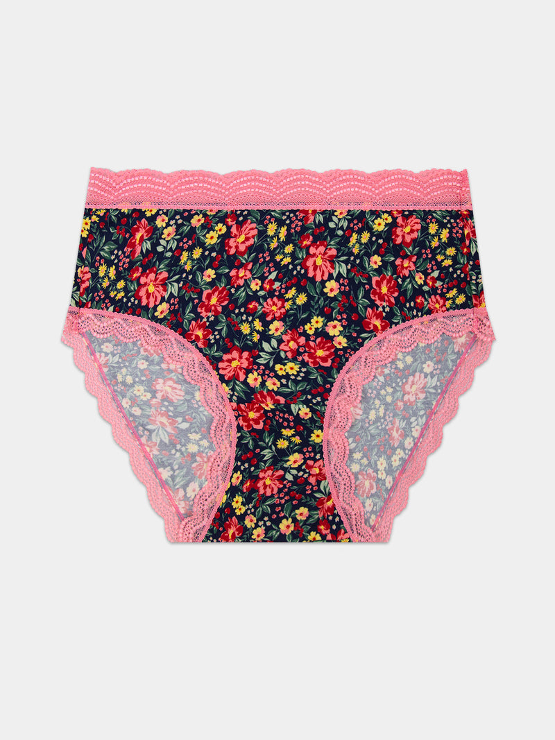 High Rise Knicker - Cherry Bloom