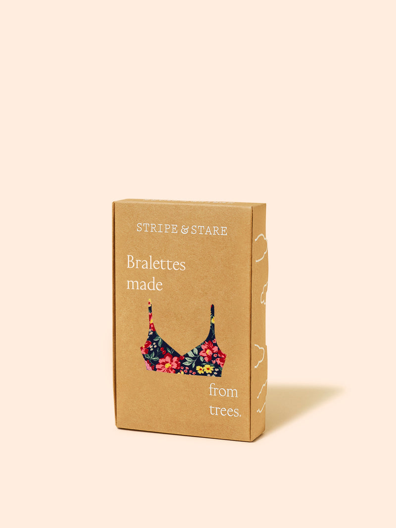Lace Plunge Bra - Cherry Bloom