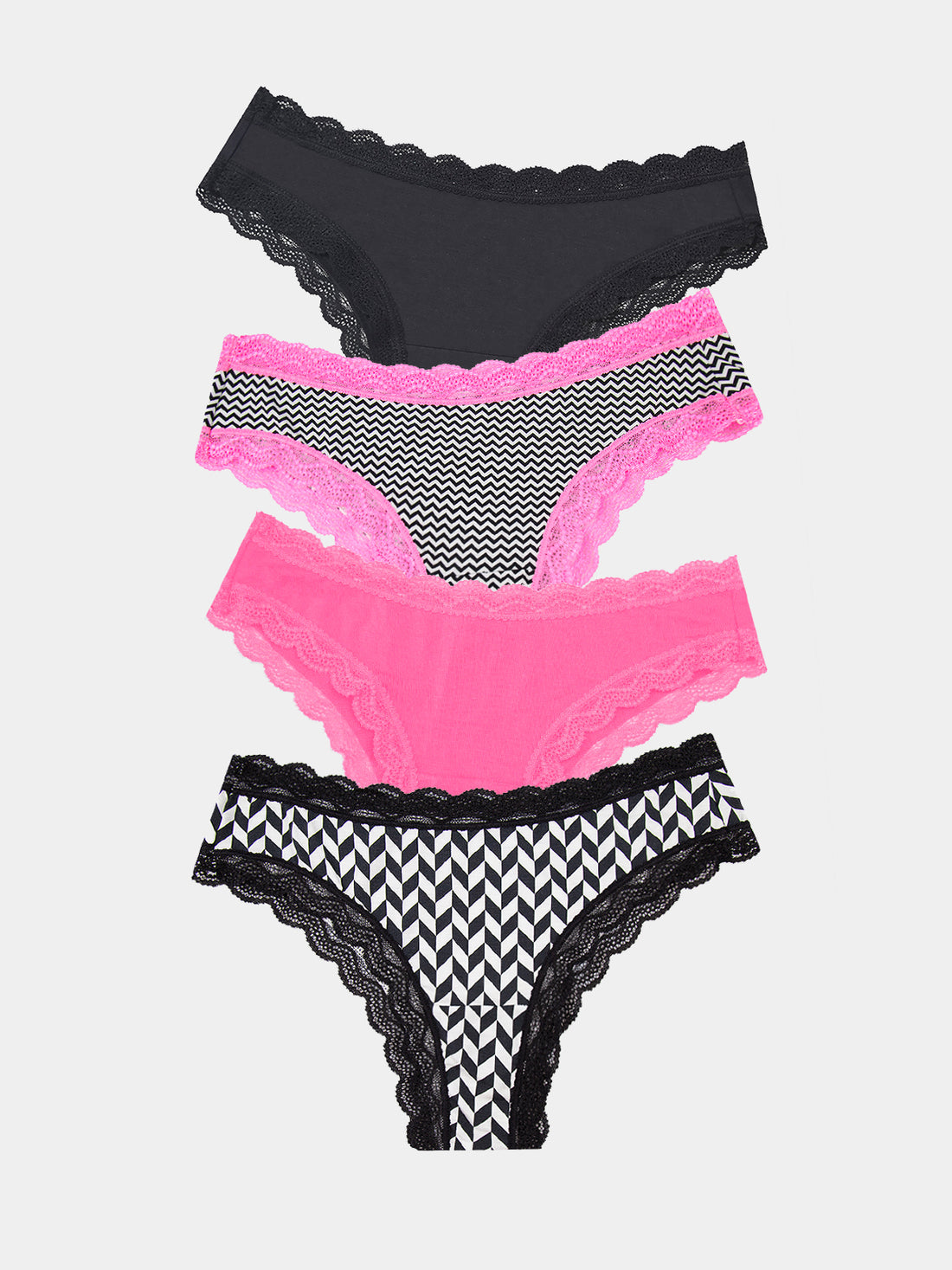 Brazilian Knicker Four Pack - Chevron Charming Garment Enterprises Co