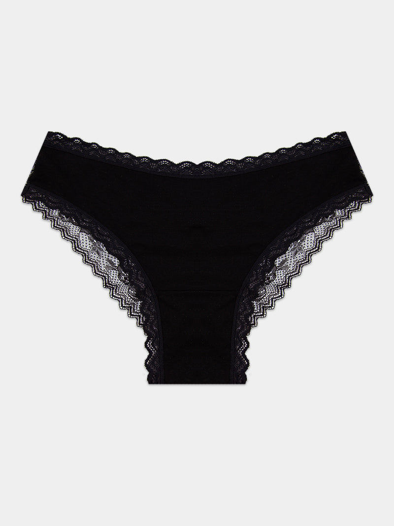 Eco Lace Brazilian Knicker - Black Hop Lun Limited