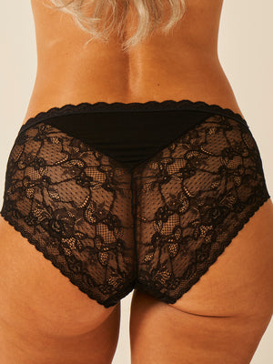 Eco Lace High Rise Knicker - Black