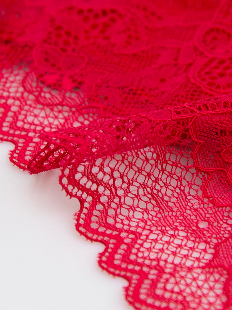 Eco Lace High Rise Knicker - Lipstick Red Hop Lun Limited