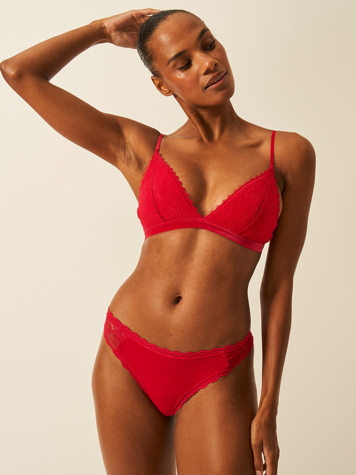 Eco Lace Thong - Lipstick Red Hop Lun Limited
