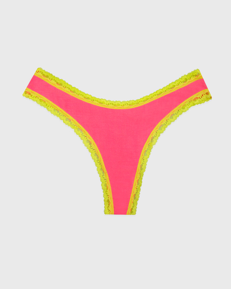 Thong - Electric Neon Pink and Yellow Charming Garment Enterprises Co