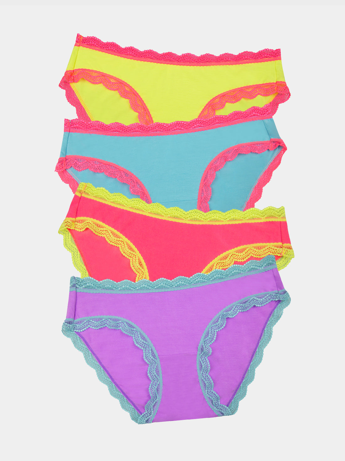The Original Knicker Four Pack - Electric Neon Charming Garment Enterprises Co