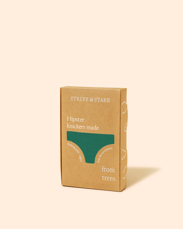 Hipster Knicker - Forest Green Stripe & Stare