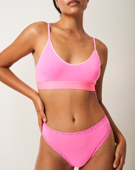 High Waisted Thong - Hot Pink Charming Garment Enterprises Co