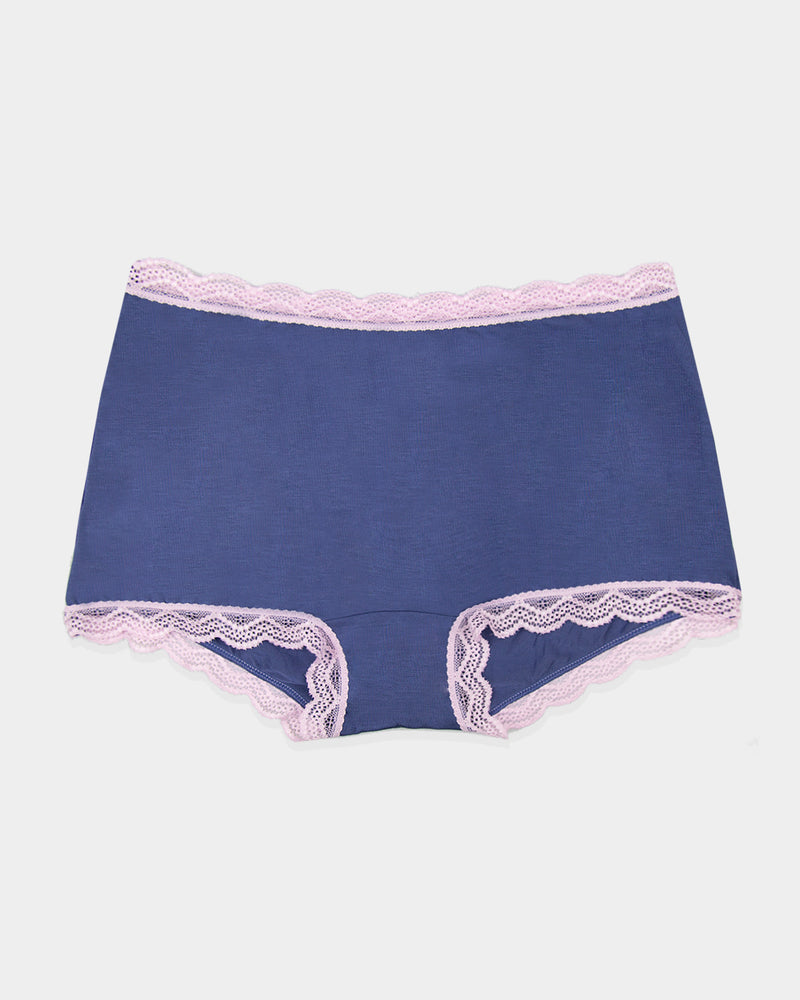 Hipster Knicker - Indigo Contrast Trim Pirouette Charming Garment Enterprises Co