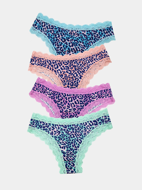 Brazilian Knicker Four Pack - Iridescent Leopards Charming Garment Enterprises Co