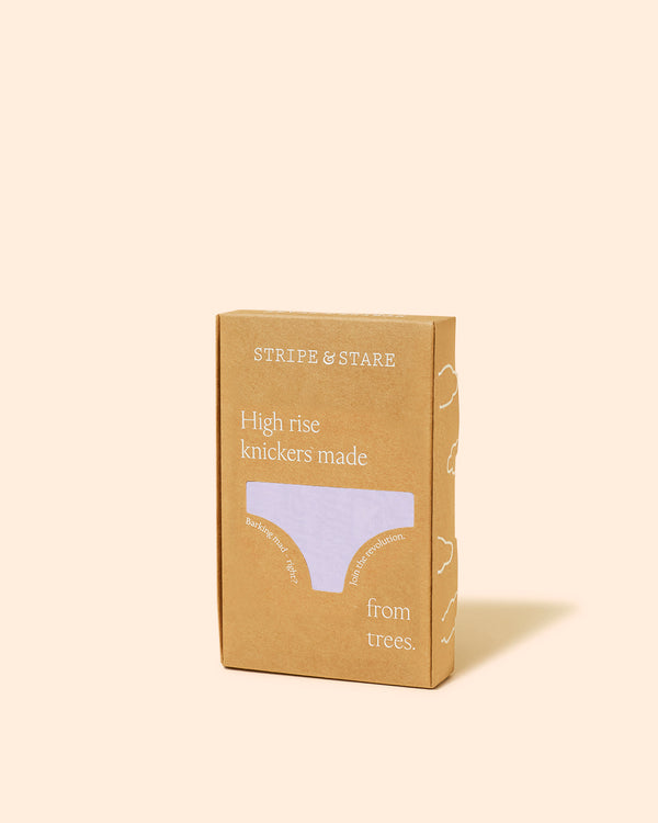 High Rise Knicker - Lavender Stripe & Stare