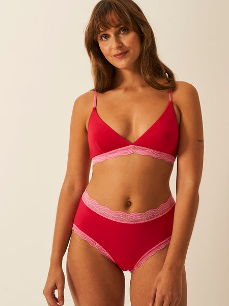 High Rise Knicker- Lipstick Red & Pink Cosmos Charming Garment Enterprises Co