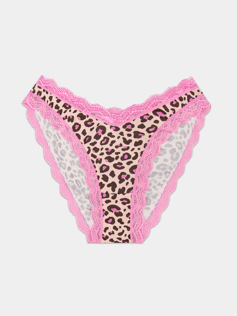 Dipped Tanga Knicker - Liquorice Leopard Charming Garment Enterprises Co
