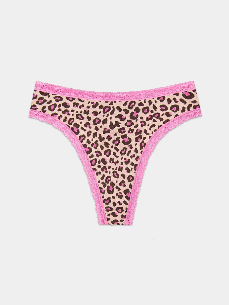 High Waisted Thong - Liquorice Leopard Charming Garment Enterprises Co