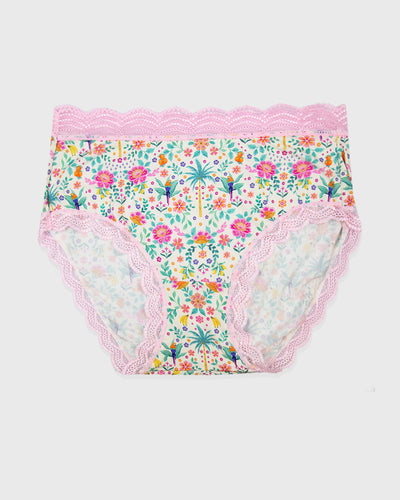 High Rise Knicker - Mexicana Candyfloss Stripe & Stare