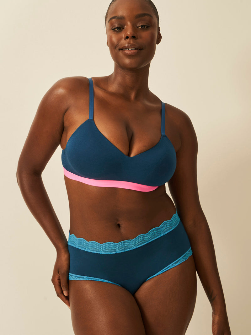 High Rise Knicker - Midnight Neon Blue Charming Garment Enterprises Co