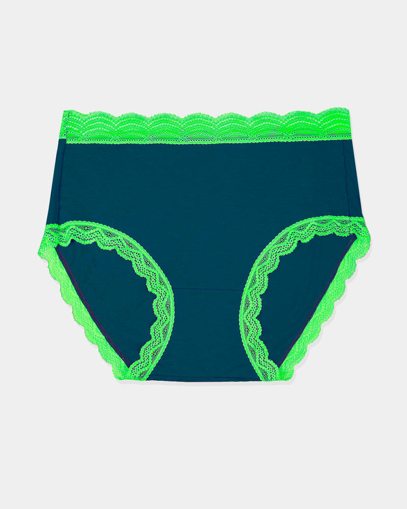 High Rise Knicker - Midnight Neon Green Charming Garment Enterprises Co