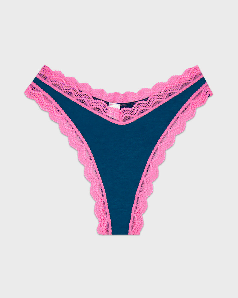 Dipped Thong - Midnight Neon Pink Mintteks