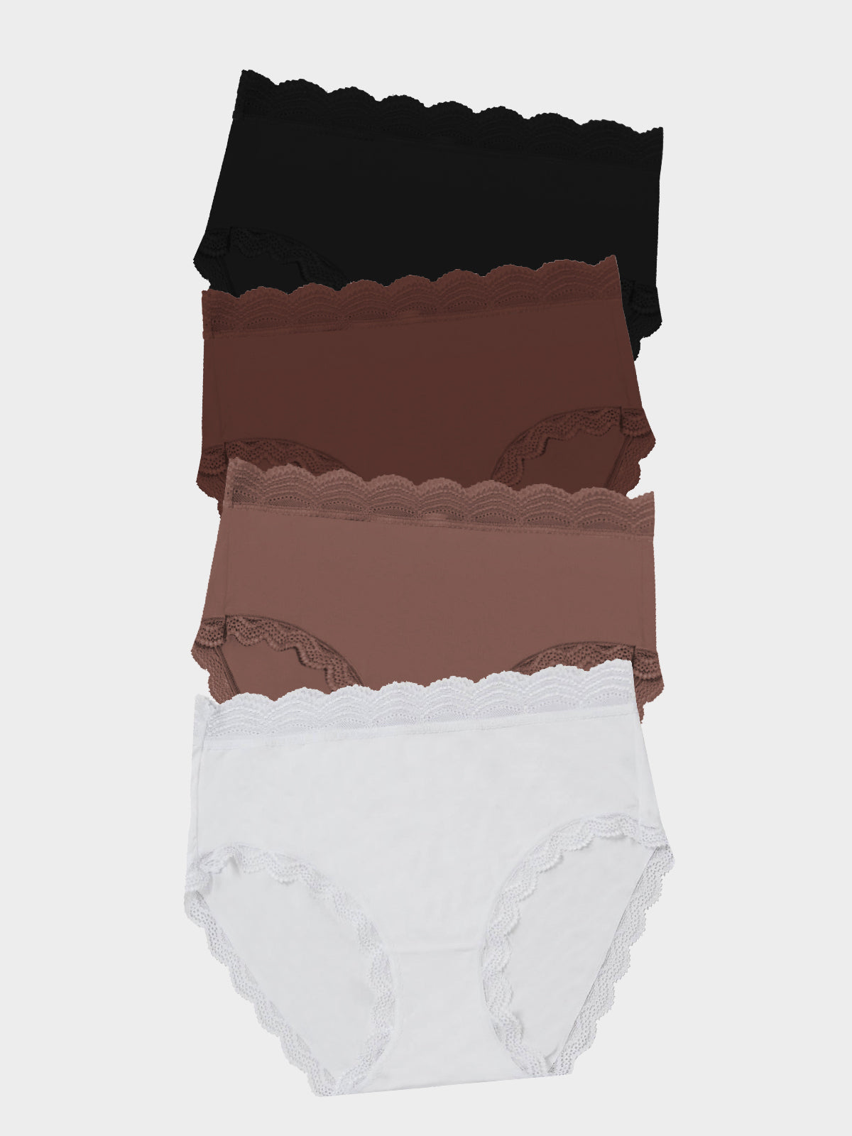 High Rise Knicker Four Pack - Mocha Essentials Charming Garment Enterprises Co