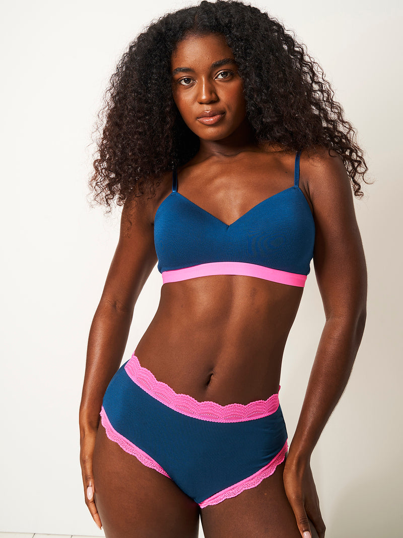 High Rise Knicker - Midnight Neon Pink Charming Garment Enterprises Co