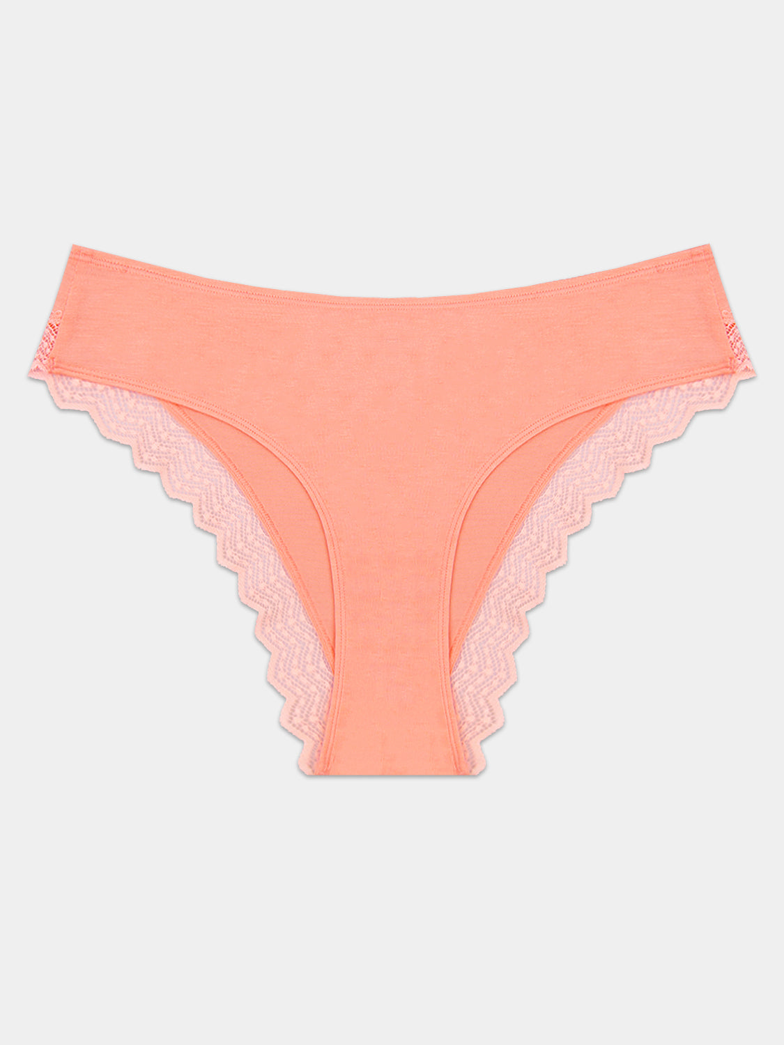 ZigZag Lace Brazilian Knicker - Peach Pop Hop Lun Limited