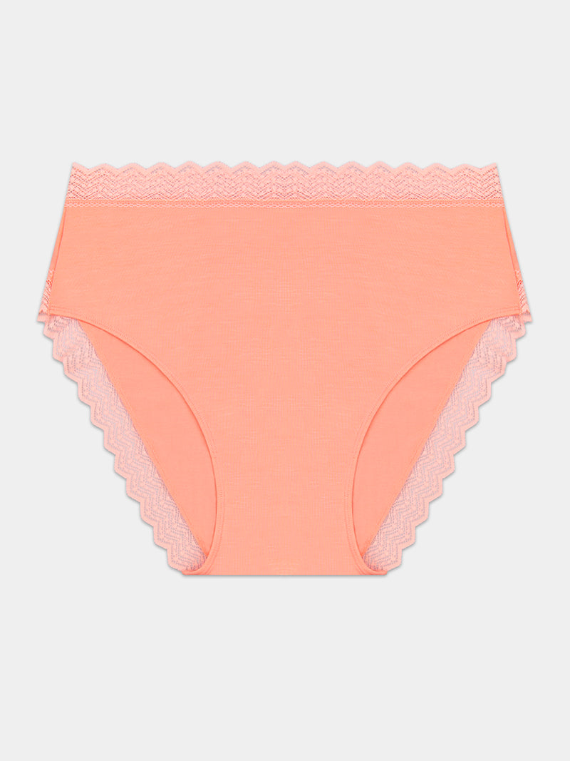 ZigZag Lace High Rise Knicker - Peach Pop Hop Lun Limited