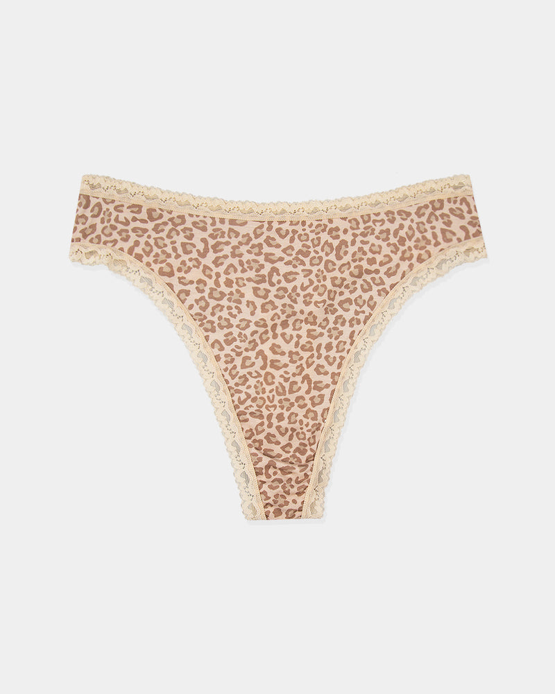 High Waisted Thong - Neutral Leopard Sand Charming Garment Enterprises Co