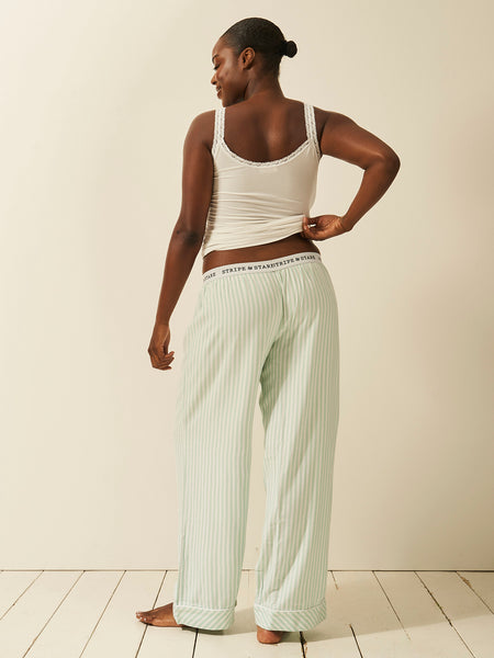 Soft Brushed Woven Pyjama Bottoms - Opal Stripe Anjos & Lourenco