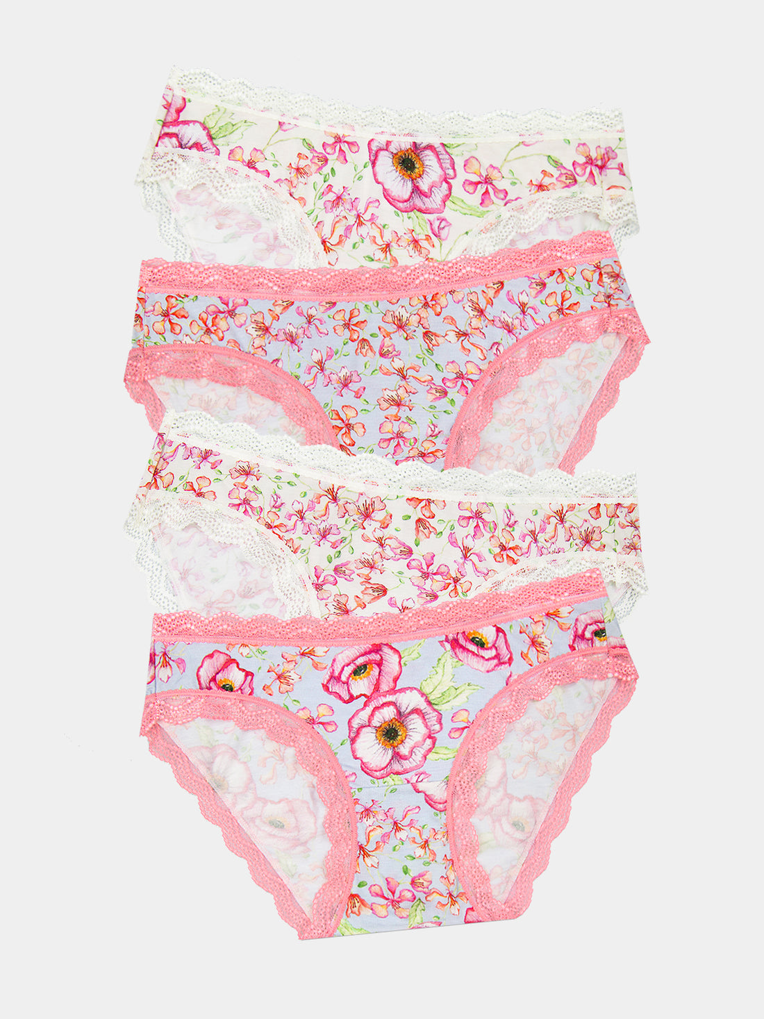 The Original Knicker Four Pack - Pastel Poppy Charming Garment Enterprises Co