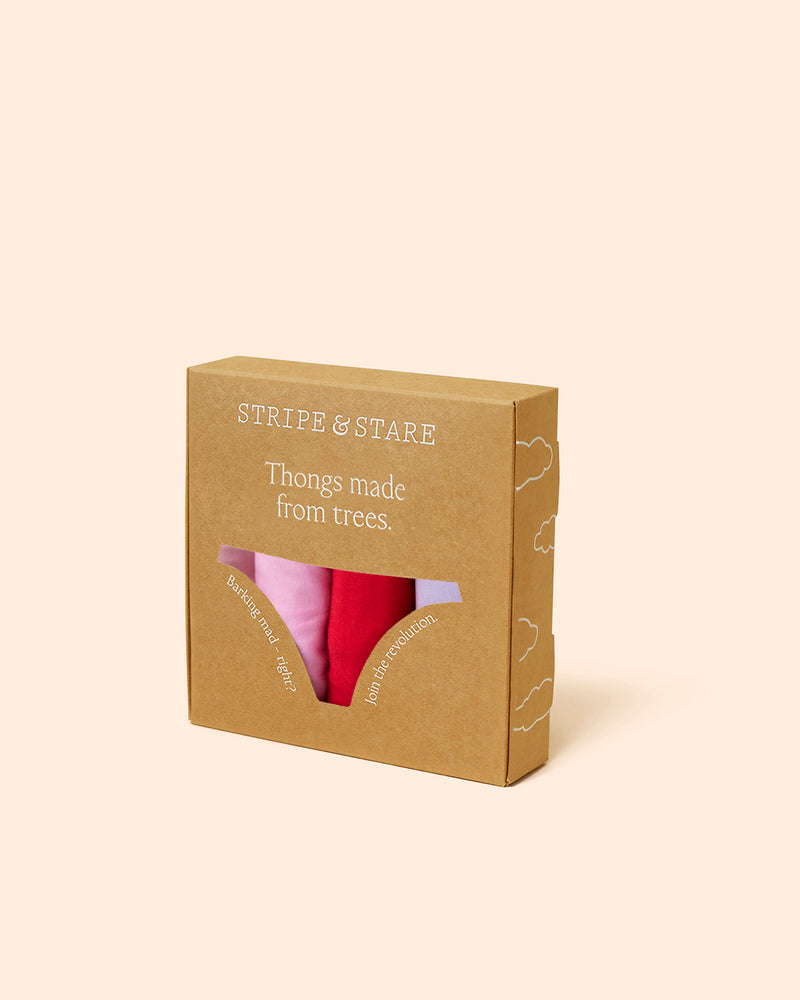 Thong Four Pack - Pink and Red Contrast Charming Garment Enterprises Co