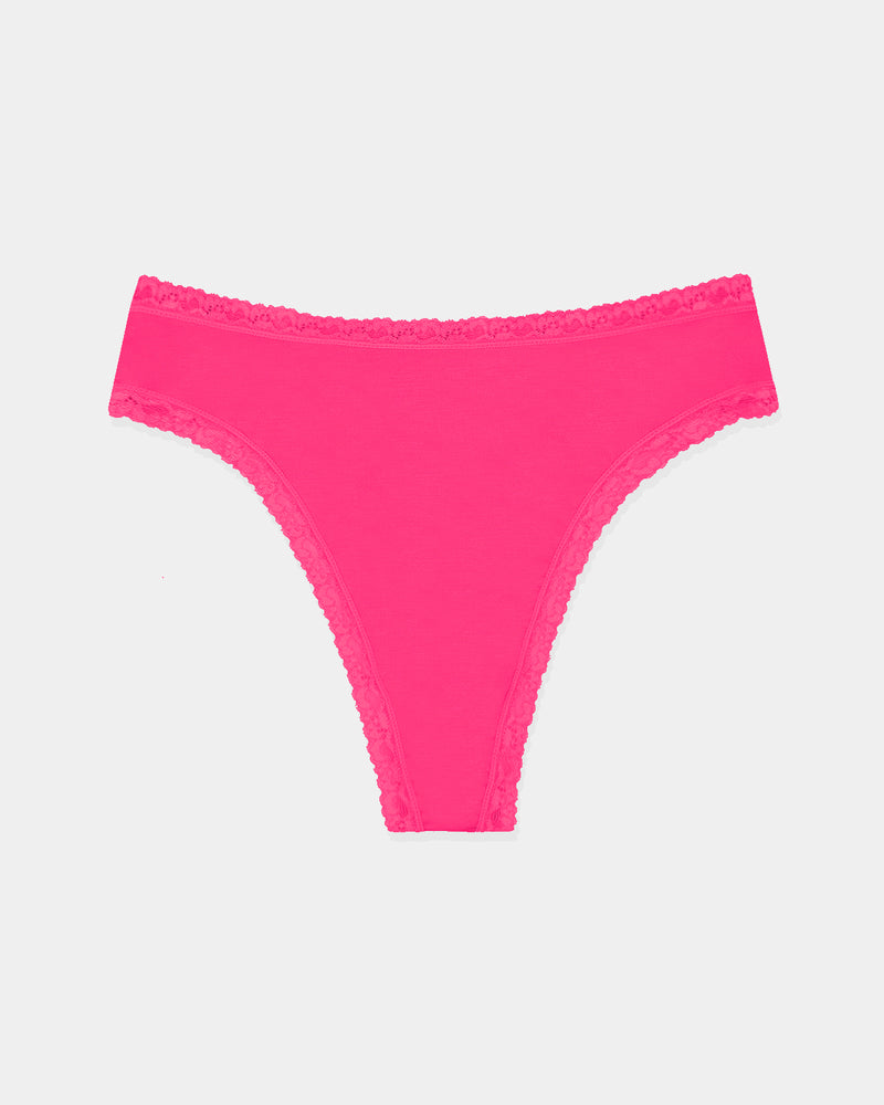High Waisted Thong - Raspberry Charming Garment Enterprises Co