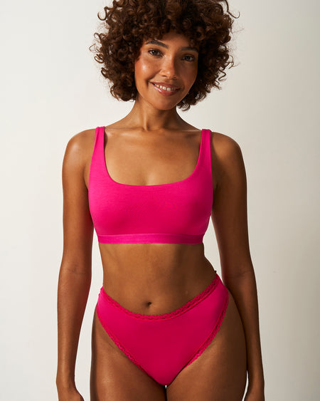 High Waisted Thong - Raspberry Charming Garment Enterprises Co