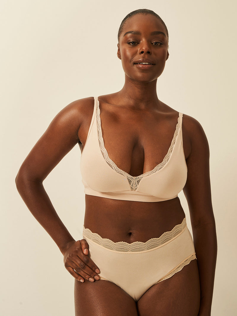 Lace Plunge Bra - Sand Wholegood Inter-United Ltd