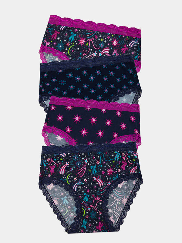 High Rise Knicker Four Pack - Sparkling Skies Wholegood Inter-United Ltd