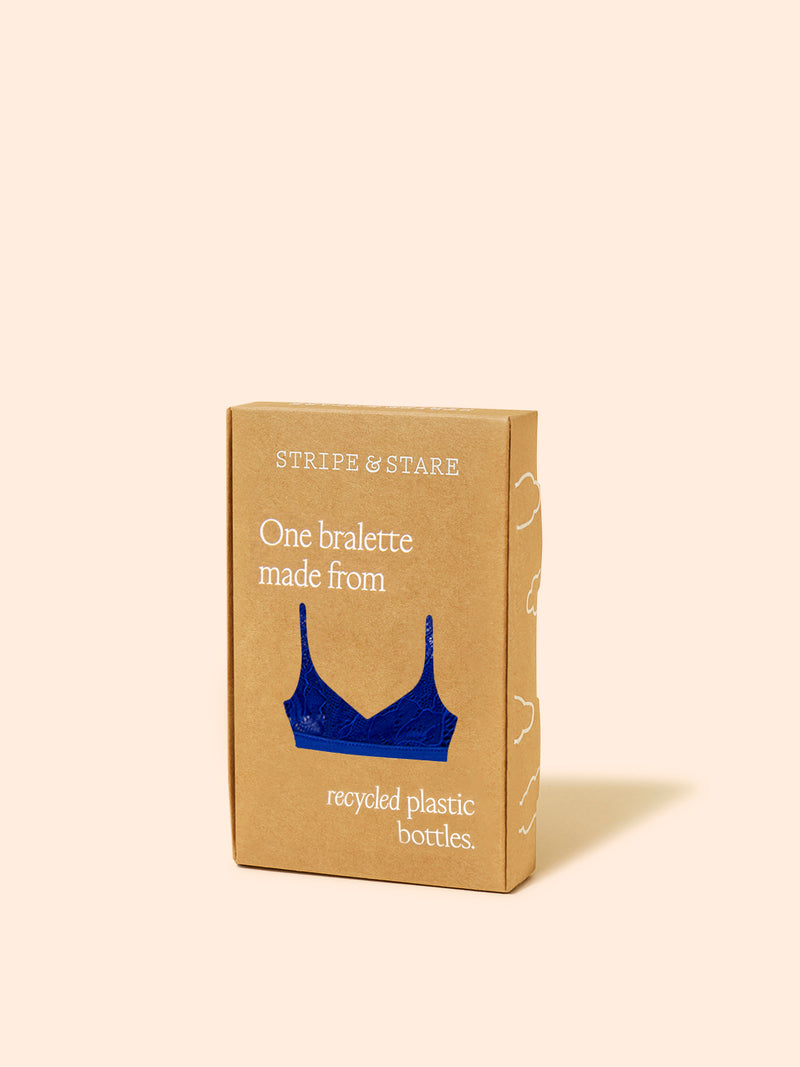 Eco Lace Triangle Bra - Azure Blue & Pink Cosmos Hop Lun Limited