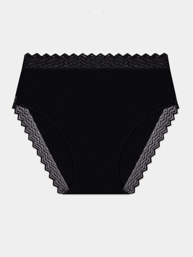 ZigZag Lace High Rise Knicker - Black Hop Lun Limited