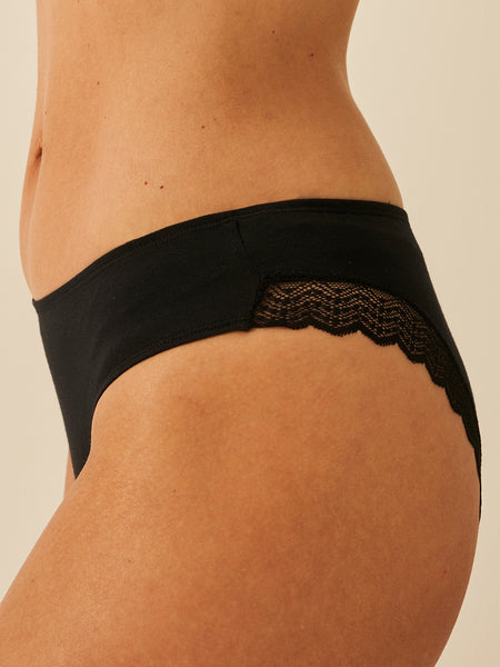 ZigZag Lace Brazilian Knicker - Black Hop Lun Limited