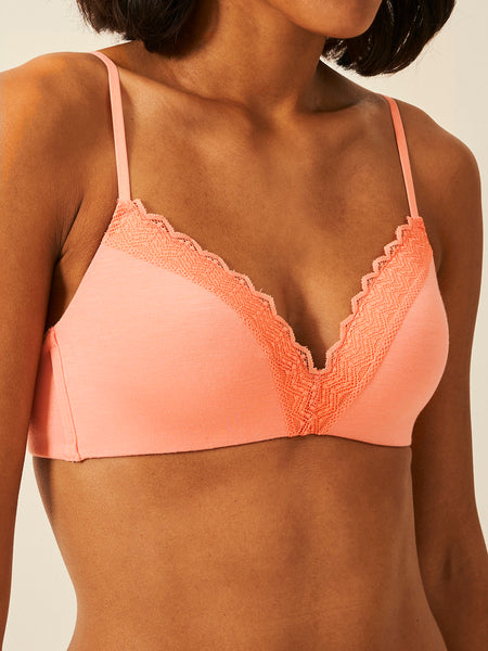 ZigZag Lace Demi Bra - Peach Pop Hop Lun Limited