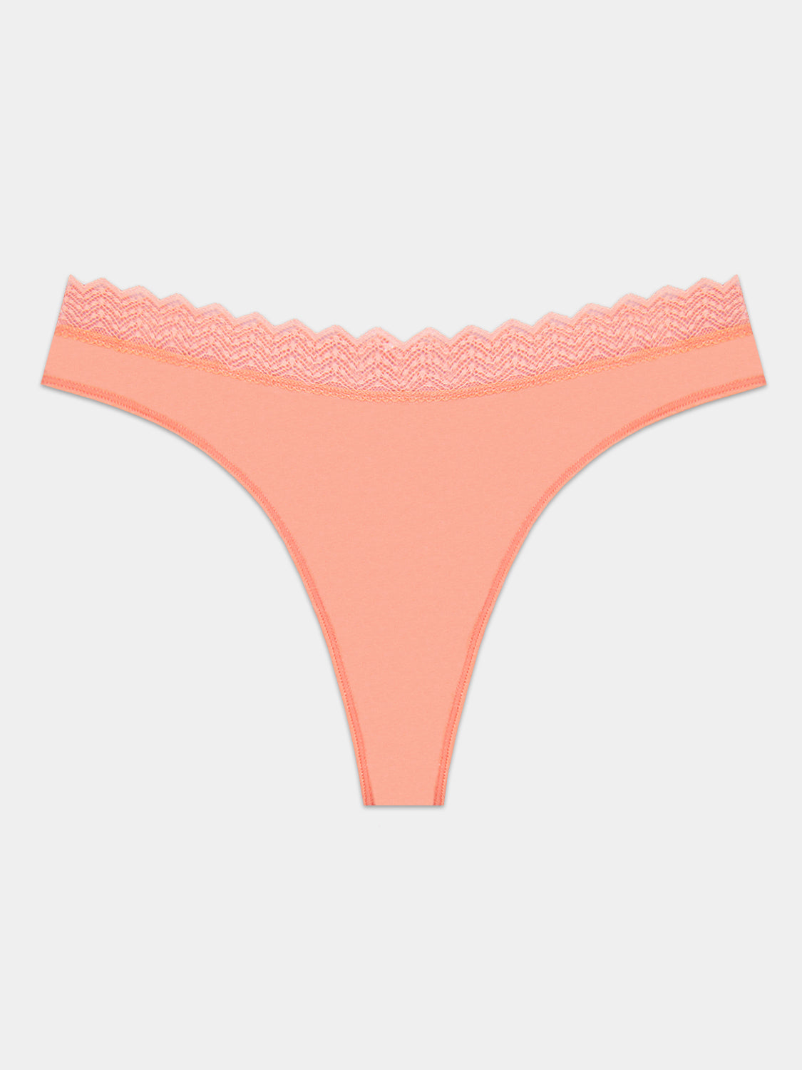 ZigZag Lace Thong - Peach Pop Hop Lun Limited