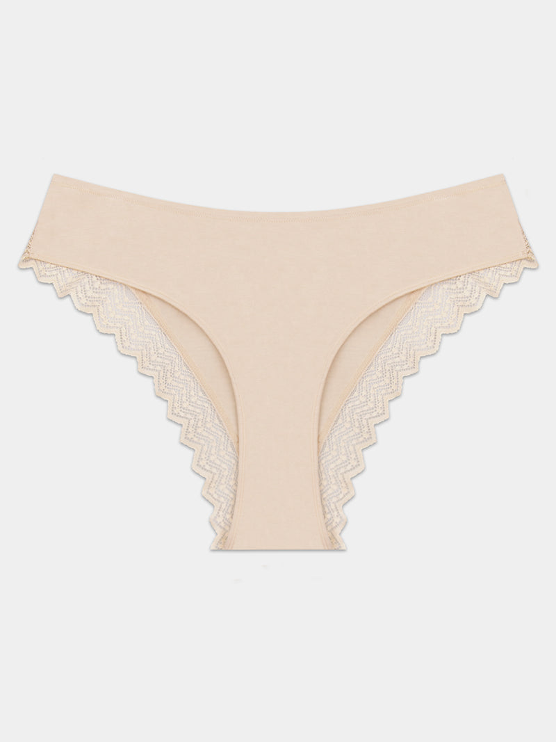 ZigZag Lace Brazilian Knicker - Sand Hop Lun Limited