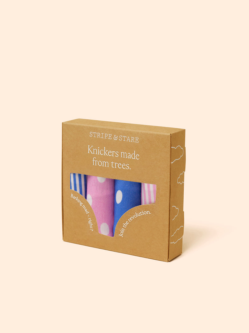 The Original Knicker Four Pack - Spots & Stripes