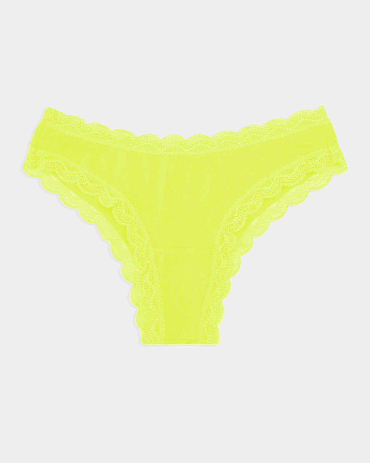 Neon yellow lace signature Brazilian panty